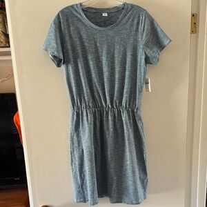 Old Navy Gray Midi Sundress Short Sleeve Crew Neck